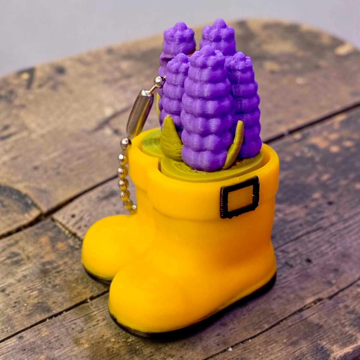 Lavender Rain Boot Clicker Keychain