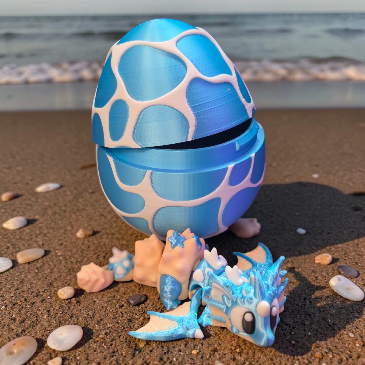 Sea Shell Dragon With Matching Egg