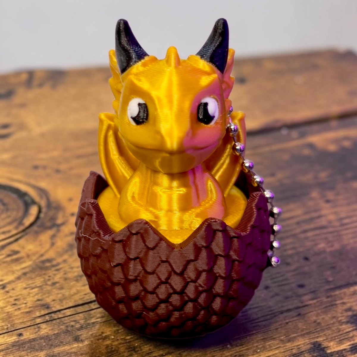 Golden Feathertail Dragon Clicker Keychain