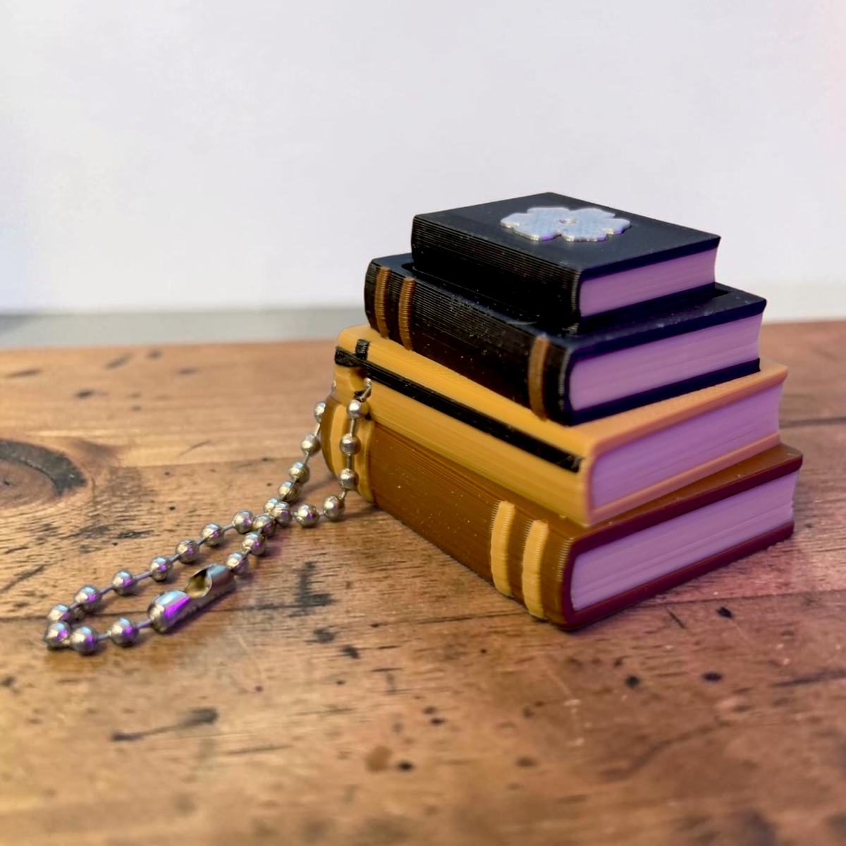 Book Stack Clicker Keychain