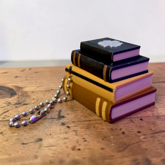 Book Stack Clicker Keychain