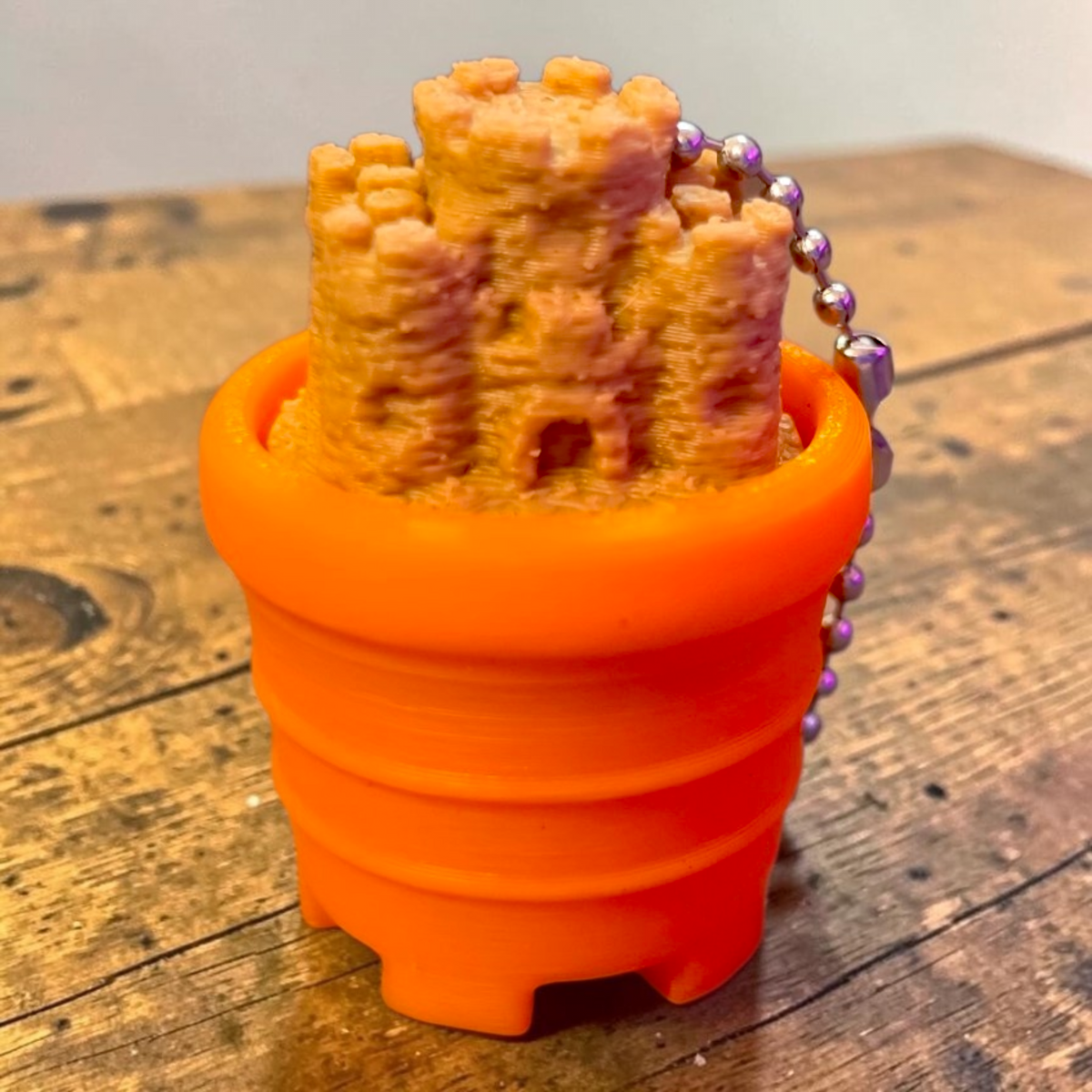 Sand Castle Clicker Keychain